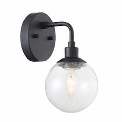 Que Wall Sconce Fixture w/o Bulb, 1 Light, E12, Flat Black