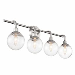 Que Vanity Light Fixture w/o Bulbs, 4 Lights, E12, Chrome