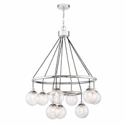 Que Chandelier Fixture w/o Bulbs, 9 Lights, E12, Chrome