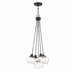 Que Pendant Light Fixture w/o Bulbs, 5 Lights, E12, Flat Black