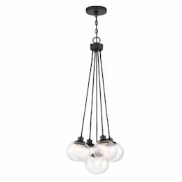 Que Pendant Light Fixture w/o Bulbs, 5 Lights, E12, Flat Black