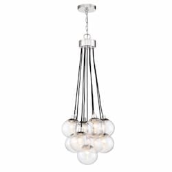 Que Pendant Light Fixture w/o Bulbs, 9 Lights, E12, Chrome