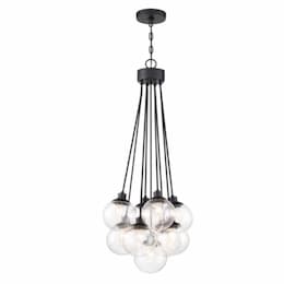 Que Pendant Light Fixture w/o Bulbs, 9 Lights, E12, Flat Black