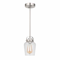 Trystan Mini Pendant Fixture w/o Bulb, 1 Light, E26, Polished Nickel