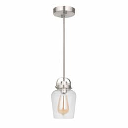 Trystan Mini Pendant Fixture w/o Bulb, 1 Light, E26, Polished Nickel