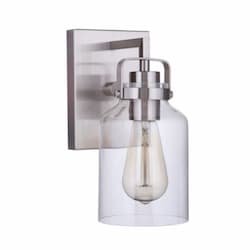 Foxwood Wall Sconce Fixture w/o Bulb, 1 Light, E26, Polished Nickel