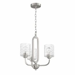 Collins Chandelier Fixture w/o Bulbs, 3 Lights, E26, Polished Nickel