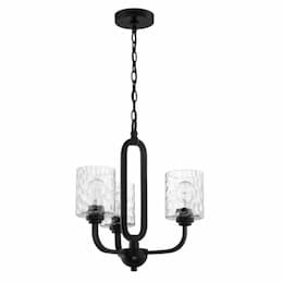 Collins Chandelier Fixture w/o Bulbs, 3 Lights, E26, Flat Black