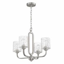 Collins Chandelier Fixture w/o Bulbs, 4 Lights, E26, Polished Nickel