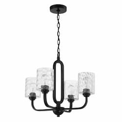 Collins Chandelier Fixture w/o Bulbs, 4 Lights, E26, Flat Black