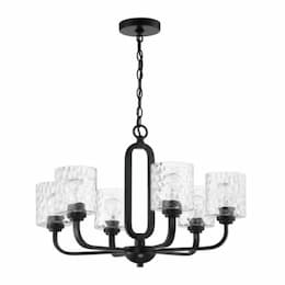 Collins Chandelier Fixture w/o Bulbs, 6 Lights, E26, Flat Black