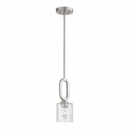 Collins Mini Pendant Fixture w/o Bulb, 1 Light, E26, Polished Nickel