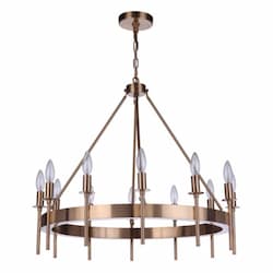 Larrson Chandelier Fixture w/o Bulbs, 12 Lights, E12, Satin Brass