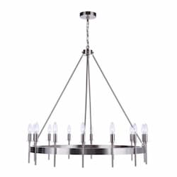 Larrson Chandelier Fixture w/o Bulbs, 14 Lights, E12, Polished Nickel