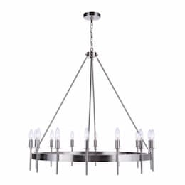 Larrson Chandelier Fixture w/o Bulbs, 14 Lights, E12, Polished Nickel