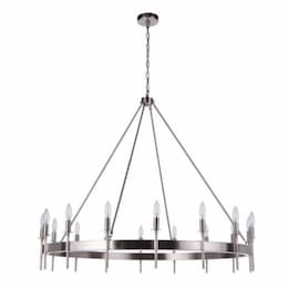 Larrson Chandelier Fixture w/o Bulbs, 16 Lights, E12, Polished Nickel