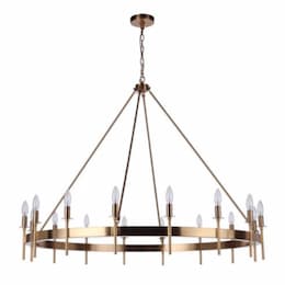 Larrson Chandelier Fixture w/o Bulbs, 16 Lights, E12, Satin Brass