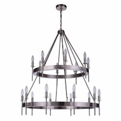 Larrson Chandelier Fixture w/o Bulbs, 18 Lights, E12, Polished Nickel