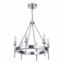 Larrson Chandelier Fixture w/o Bulbs, 6 Lights, E12, Polished Nickel