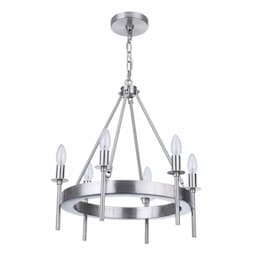 Larrson Chandelier Fixture w/o Bulbs, 6 Lights, E12, Polished Nickel