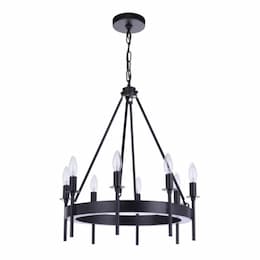 Larrson Chandelier Fixture w/o Bulbs, 8 Lights, E12, Flat Black