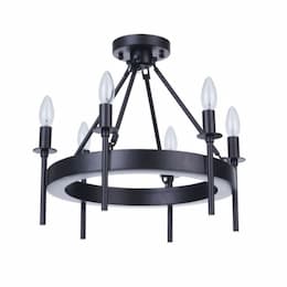 Larrson Semi Flush Fixture w/o Bulbs, 6 Lights, E12, Flat Black