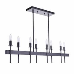 Larrson Island Pendant Fixture w/o Bulbs, 8 Lights, E12, Flat Black