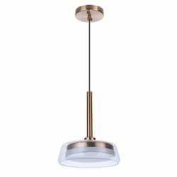 10W LED Centric Pendant Light, Dimmable, 600 lm, 3000K, Satin Brass