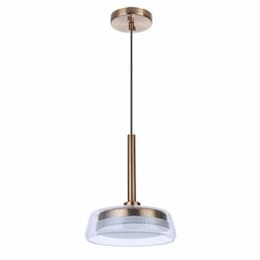 10W LED Centric Pendant Light, Dimmable, 600 lm, 3000K, Satin Brass