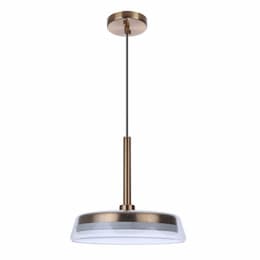 15W LED Centric Large Pendant Light, Dim, 900lm, 3000K, Satin Brass