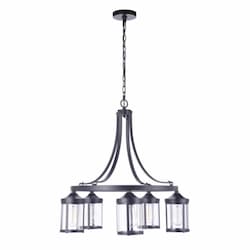 Elliot Chandelier Fixture w/o Bulbs, 5 Lights, E26, Flat Black