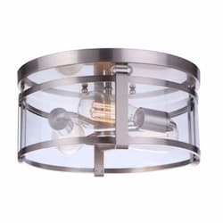 Elliot Flush Mount Fixture w/o Bulbs, 3 Lights, E26, Polished Nickel