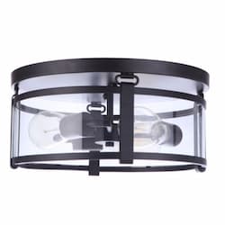 Elliot Flush Mount Fixture w/o Bulbs, 3 Lights, E26, Flat Black