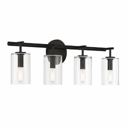 Hailie Vanity Light Fixture w/o Bulbs, 4 Lights, E12, Flat Black