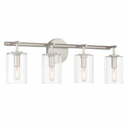 Hailie Vanity Light Fixture w/o Bulbs, 4 Lights, E12, Satin Nickel