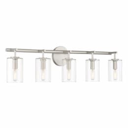 Hailie Vanity Light Fixture w/o Bulbs, 5 Lights, E12, Satin Nickel