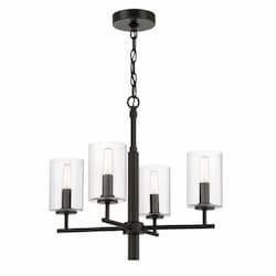 Hailie Chandelier Fixture w/o Bulbs, 4 Lights, E12, Flat Black