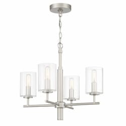 Hailie Chandelier Fixture w/o Bulbs, 4 Lights, E12, Satin Nickel