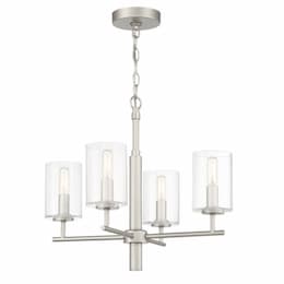 Hailie Chandelier Fixture w/o Bulbs, 4 Lights, E12, Satin Nickel