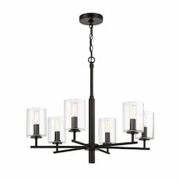 Hailie Chandelier Fixture w/o Bulbs, 6 Lights, E12, Flat Black