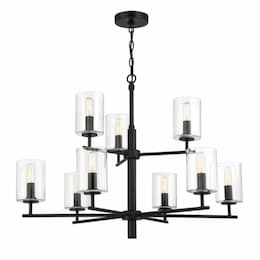 Hailie Chandelier Fixture w/o Bulbs, 9 Lights, E12, Flat Black