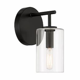 Hailie Wall Sconce Fixture w/o Bulb, 1 Light, E12, Flat Black