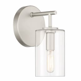 Hailie Wall Sconce Fixture w/o Bulb, 1 Light, E12, Satin Nickel