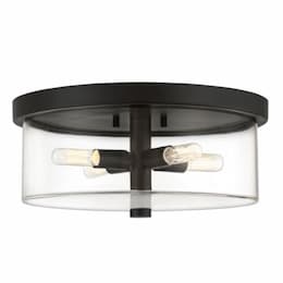 Hailie Flush Mount Fixture w/o Bulbs, 4 Lights, E12, Flat Black