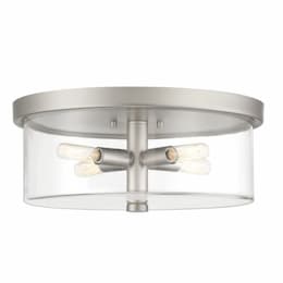 Hailie Flush Mount Fixture w/o Bulbs, 4 Lights, E12, Satin Nickel