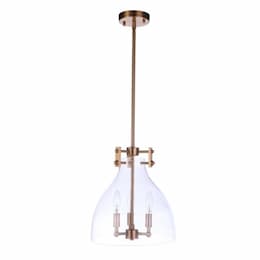 Chardonnay Pendant Light Fixture w/o Bulbs, 3 Lights, E12, Satin Brass