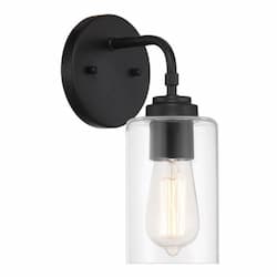 Stowe Wall Sconce Fixture w/o Bulb, 1 Light, E26, Flat Black