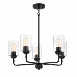 Stowe Chandelier Fixture w/o Bulbs, 5 Lights, E26, Flat Black