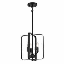 Stowe Pendant Light Fixture w/o Bulbs, 3 Lights, E12, Flat Black