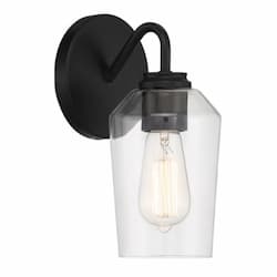 Shayna Wall Sconce Fixture w/o Bulb, 1 Light, E26, Flat Black